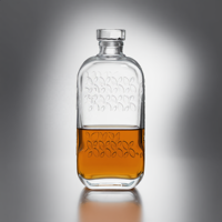 Bouteille de vin carrée cannelée personnalisée en usine, 700ml-1400ml, pour whisky, vodka, tequila, avec couvercle, logo et couleur personnalisés