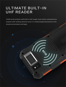 Android 10 5.5 polegada suporte WIFI 4G GPS Coletor de Dados Portátil C6200 com Barcode Scanner e Leitor RFID - Product Image 5