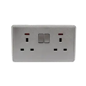Simple design double-open double-three-hole multi-function panel universal contemporary home wall electrical switches
