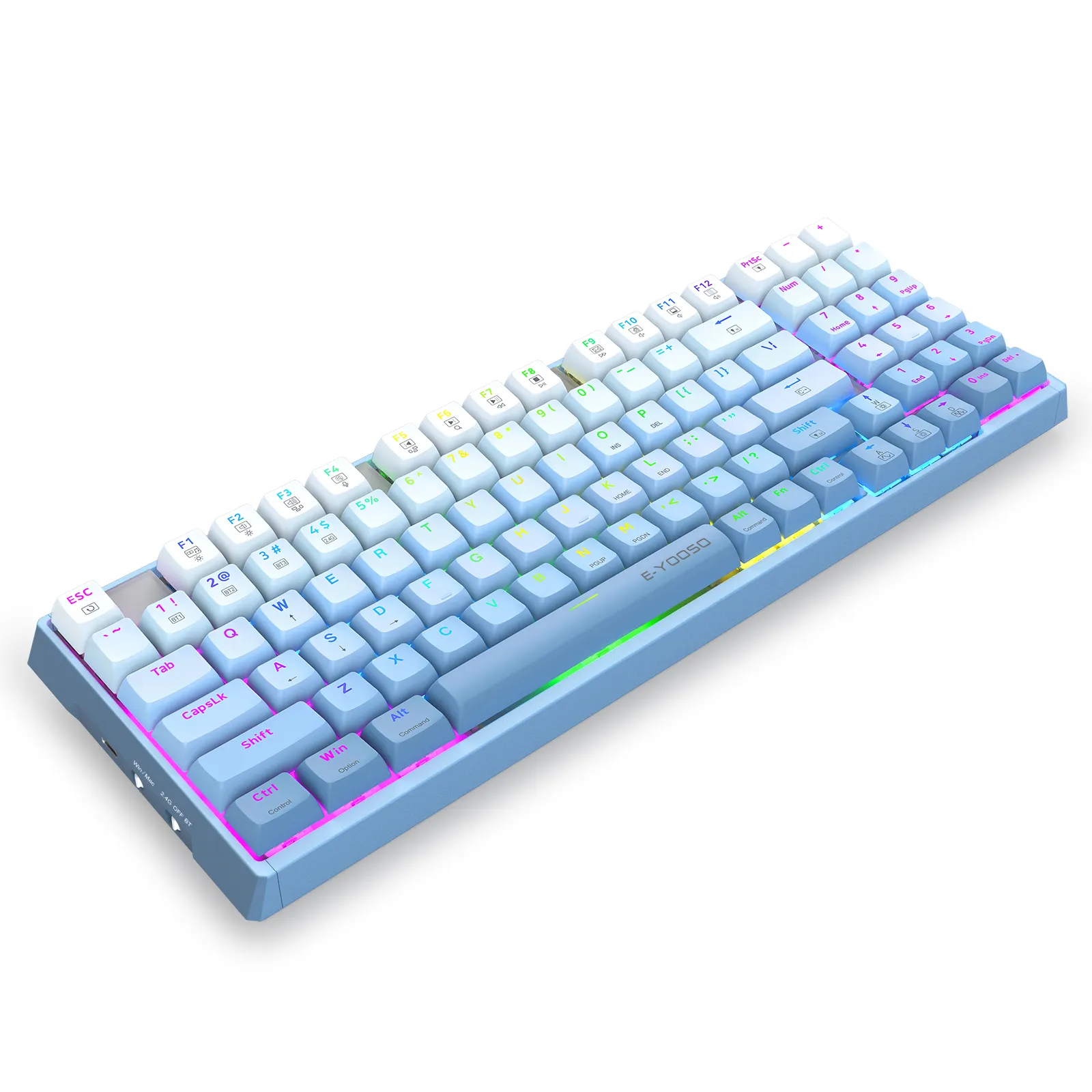 Gaming Keyboard With RGB Backlight2.4g Wireless Keyboard Ergonomic Design Responsive Keyboard