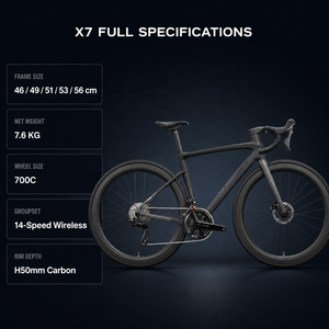 Vélo de course sur route 700C ES7000 14 vitesses avec freins à disque hydrauliques sans fil et jeu de roues en carbone pour la compétition de sprint sur asphalte à grande vitesse - Product Image 4