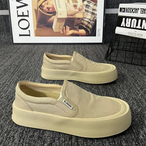 Nouvelles chaussures de kickboard en toile respirante avec semelle épaisse et hauteur accrue, sans lacets, chaussures Le Fu, chaussures de sport décontractées pour hommes - Product Image 5