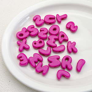 Acrylic <b>Large</b> Hole Letter <b>Beads</b> Chubby Alphabet Loose Spacer <b>Beads</b> DIY Keychains Jewelry Making Supplies Wholesale Bulk - Product Image 6