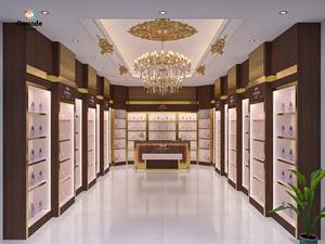 Elegante Vitrina de Madera Dorada para Perfumes, Personalizada, con Kioscos y Diseño Integral para Tiendas y Minoristas - Product Image 2