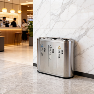La <span class=keywords><strong>pattumiera</strong></span> <span class=keywords><strong>nera</strong></span> del negozio dell'hotel in acciaio inossidabile può riciclare la <span class=keywords><strong>pattumiera</strong></span> della spazzatura del cestino della spazzatura della superficie interna dello specchio - Product Image 6