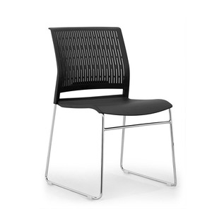 Silla de Oficina Negra de Estilo Moderno para Visitantes, Muebles de Trabajo, Asientos para Conferencias con Reposabrazos Fijos - Product Image 1
