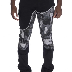 Jeans empilés Urban Star personnalisés ShanLai / Jeans en denim droits de style streetwear OEM - Product Image 3