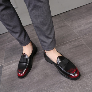 Sh11103a ใหม่อิตาเลี่ยนสไตล์แฟชั่นผู้ชายรองเท้า Bow-Knot Pu รองเท้าหนังผู้ชาย - Product Image 4