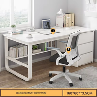 Bureau informatique moderne et minimaliste avec tiroirs, poste de travail pour employés et professionnels des finances, bureau d'étude individuel pour la maison en MDF