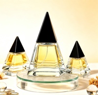 Flacon de parfum transparent en verre de forme pyramidale unique de 30 ml, 50 ml, 100 ml