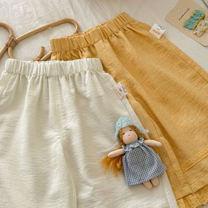 TongXingYuan Girls Pants Cotton Solid Color <b>Elastic</b> Waist Wide Leg Flared <b>Skirt</b> Style Childrens Summer Pants - Product Image 3