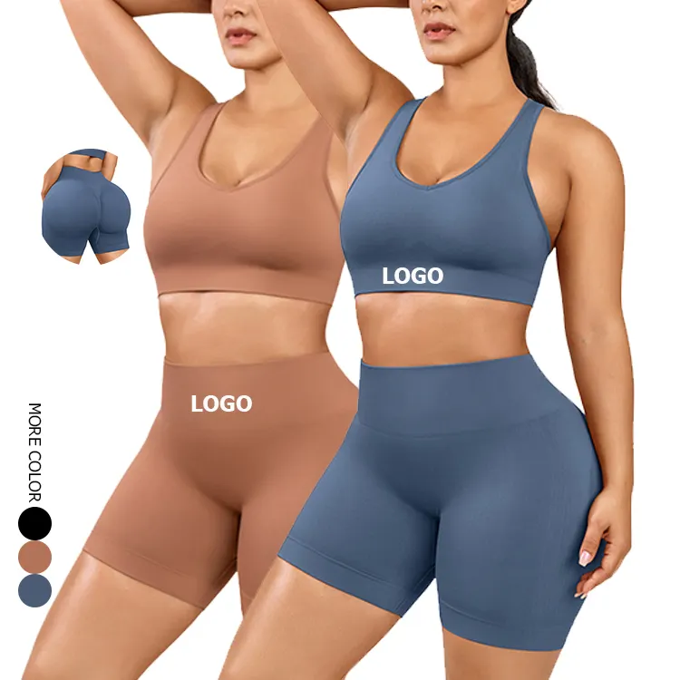 HEXIN Set Yoga 1 potong untuk wanita, pakaian olahraga warna Soild cepat kering, pakaian kebugaran Yoga, Set Yoga bergaris