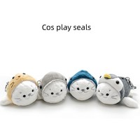 Porte-clés poupée phoque mignonne de 11 cm, mini pendentif de dessin animé, série animaux, jouet en peluche, cadeau pour fille et femme, pour sac et clés
