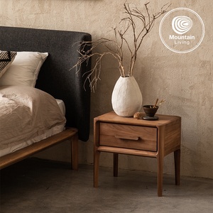 Muebles de Teca Importados con Subsidio Gubernamental, Multifuncionales, Mesa de Noche de Madera Maciza Pura, Estilo Nórdico Medio para Dormitorio Principal - Product Image 5