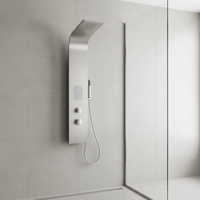 Panneau de douche moderne en acier inoxydable brossé à haute pression avec jets de pluie et de massage, double poignée, pour salle de bain – Vente chaude directe usine