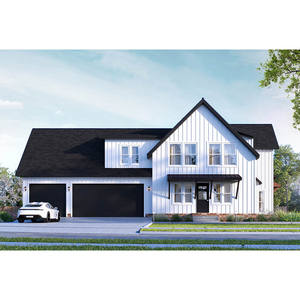 Maison conteneur préfabriquée <span class=keywords><strong>double</strong></span> couche à <span class=keywords><strong>plat</strong></span> Fournisseur de <span class=keywords><strong>toit</strong></span> en pointe de villa Panneau sandwich en acier préfabriqué avec <span class=keywords><strong>garage</strong></span> - Product Image 1