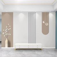 Revêtement mural WPC populaire pour la décoration intérieure, panneau en fibre de bois de bambou et cristal de carbone pour mur de fond de salon