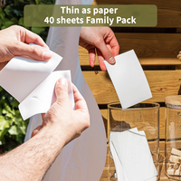 Feuilles de lessive parfumées fraîches pour 40 lavages, comprimés nettoyants biodégradables, bandes de lessive écologiques pour le lavage