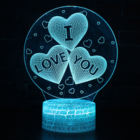Lampe en acrylique Idea Gift, base lumineuse LED ABS, lumière de nuit à changement de couleur RGB, lampe de table en acrylique 3D avec boîte à piles