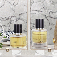 Flacon de parfum en verre de luxe 50 ml, transparent, avec bouchon compte-gouttes et diffuseur à bâtonnets