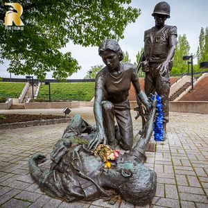รูปปั้นทหารบรอนซ์กลางแจ้งขนาดเท่าคนจริง <span class=keywords><strong>สามทหาร</strong></span>จากเวียดนาม - Product Image 5