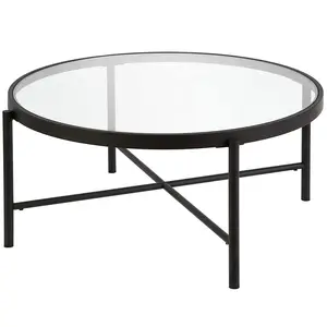 High-quality Modern Style 4 Legs Glass Round Coffee Table For Living Room