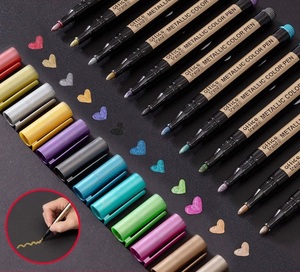 Juego de Marcadores de Punta Suave Acrílicos Impermeables de China, Rotuladores Metálicos Impermeables para Dibujar en Vidrio y Cerámica - Product Image 1
