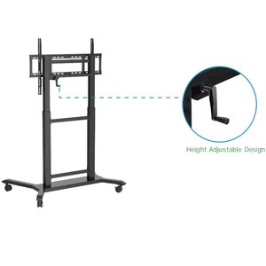 Hiseeview Height Adjustable 42"-86" Trolley Multi Mobile <b>TV</b> Cart for Interactive Flat Panel Smart Whiteboard VESA - Product Image 3