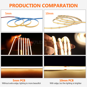 Bandes LED COB fines de 5 mm, 12 V/24 V CC, pour la décoration intérieure, le bricolage, les voitures, les armoires, les plafonds - Product Image 2