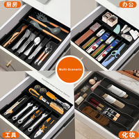 Organisateur de tiroir de cuisine extensible et réglable, plateau de rangement multi-compartiments pour ustensiles de cuisine domestique