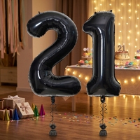 Ballons décoratifs pour fête d'anniversaire de 40 pouces avec les chiffres 2 et 1 pour les décorations de 12e et 21e anniversaire pour enfants
