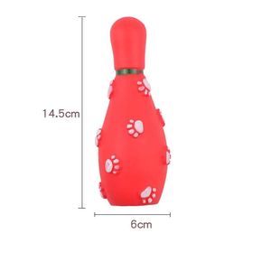 Jouets à mâcher en caoutchouc en forme de boule de bowling pour Noël, pour chiens, jouet interactif d'entraînement pour animaux de compagnie, pour le soin dentaire et le jeu sonore - Product Image 5