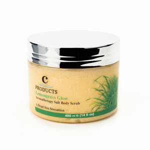 Lemongrass Glow Dead Sea Salt Body Scrub With <b>Avocado</b> Soft Skin <b>Fresh</b> Uplifting Citrus Scent Paraben Free Cruelty-Free - Product Image 1