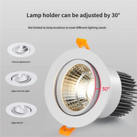 Projecteur de plafond 7W pour projets d'éclairage hôtelier, lampe tubulaire haute luminosité pour magasin, projecteur COB en aluminium pour centre commercial