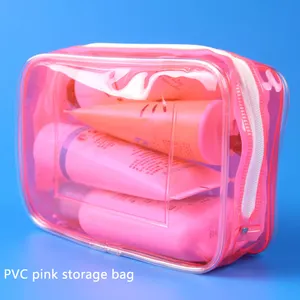 Benutzer definiertes Logo PVC Klare Kosmetik taschen für Frauen Geschenk beutel Make-up-Werkzeuge Aufbewahrung beutel Make-up Organizer Transparente Kultur beutel