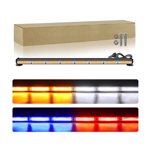 96W araba Led çakarlı lamba Bar 2 taraf COB LED yanıp sönen uyarı işık çubukları çatı Grille acil aydınlatma aksesuarları 33" - Product Image 6