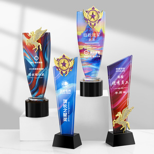 Crystal <b>Trophies</b> Laser <b>Engraved</b> Digital Printing White Crystal Corporate Awards Conference Souvenirs Animal Design - Product Image 1
