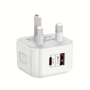 Boîte de chargeur A+C à prix avantageux, prise US/EU/UK, charge rapide QC3.0, bloc de chargeur Type C pour iPhone pour Huawei - Product Image 2