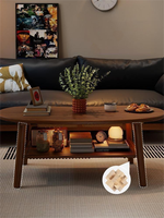 Table basse de salon en bois avec rangement, style antique, taille personnalisable pour hôtel et appartement