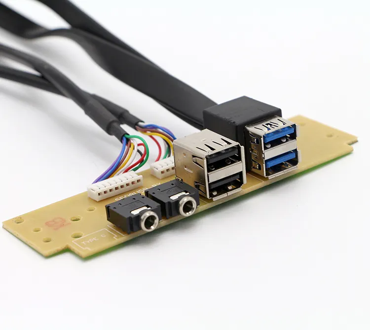 Personalizado de Áudio Mic Dual USB 3.0 Portas para PC Computer Case Painel Frontal USB Cabo Interruptor de Alimentação
