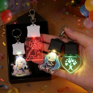 Acrylic Light Up <b>Keychain</b> <b>Anime</b> Design LED Portable Heart Shape <b>Keychain</b> With Uv Printing For Gifts And Accessories - Product Image 1
