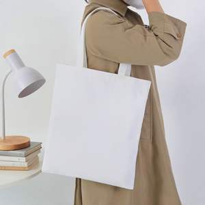 Bolso de compras para mujer de lona de algodón de gran capacidad imprimible en blanco al por mayor con logotipo personalizado, bolso de hombro para mujer y Niña - Product Image 5