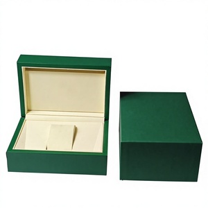 Boîte à montre en cuir vert de luxe personnalisée pour le rangement personnel et les cadeaux, en bois, pour montre Rolex - Product Image 4