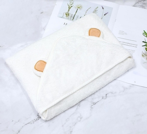 Serviette <span class=keywords><strong>de</strong></span> <span class=keywords><strong>bain</strong></span> à capuche personnalisable pour bébé et enfant, en bambou/coton, cadeau OEM - Product Image 3