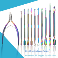 Kit d'outils de manucure professionnel : Lime à ongles double face en acier inoxydable et repousse-cuticules réutilisable – Vente directe usine