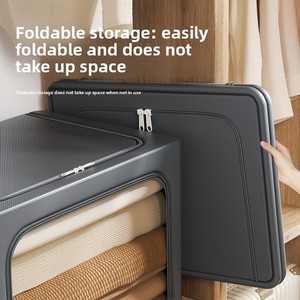 <strong>Wardrobe</strong> Storage <strong>Box</strong> Thickened Fabric Laminated Household Foldable Large Capacity Quilt Clothes Organizer <strong>Box</strong> Dustproof - Product Image 2