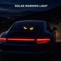 Lampe d'ambiance LED solaire pour voiture, motif œil de démon, émoticône dynamique, lampe de fenêtre triangulaire, étanche, décoration intérieure automobile pour camion et SUV