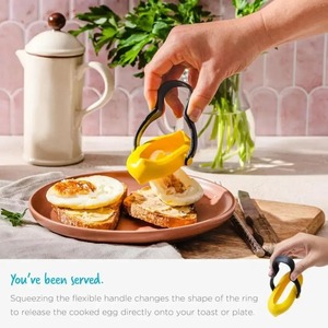 Utensilios de cocina DIY: Molde para huevos fritos 3 en 1, herramientas para hacer huevos fritos fáciles de usar con mango, anillo para huevos sin fugas para desayunos calientes - Product Image 2
