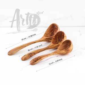 Artesanía tunecina ArtisRaw Venta caliente hecho a mano a través de tallado antiguo imitación de madera de olivo cucharón para delicias culinarias arte - Product Image 2