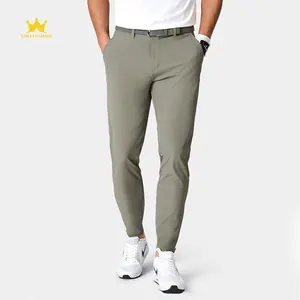 Celana olahraga pria, celana olahraga pria nyaman dan elastis dengan desain ritsleting celana praktis, mendukung berbagai kustomisasi warna